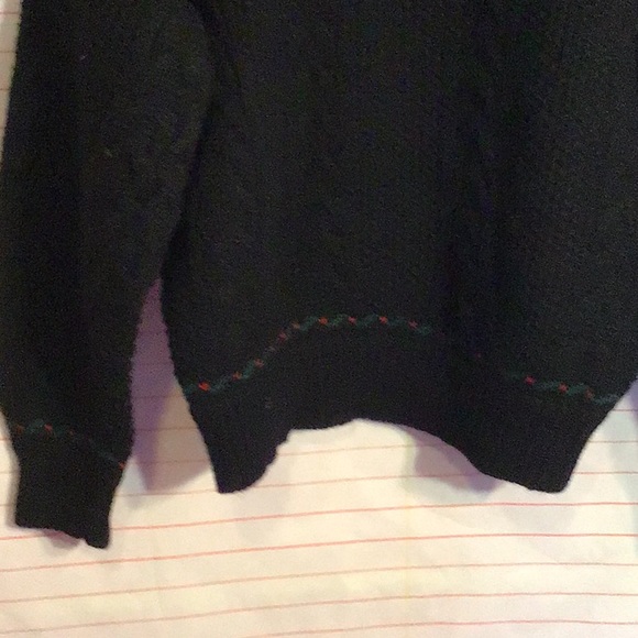 EDDIE BAUER women’s heavy wool sweater, VNeck, M/M black - Picture 6 of 11